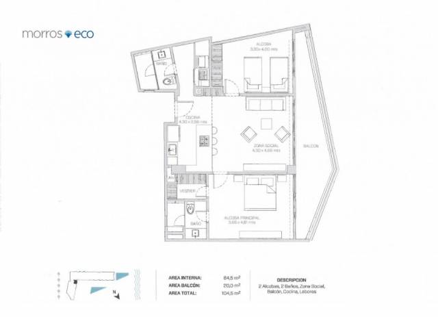 PROYECTO MORROS ECO APARTAMENTO DE VENTA 3 HABITACIONES, FRENTE AL MAR EN CARTAGENA