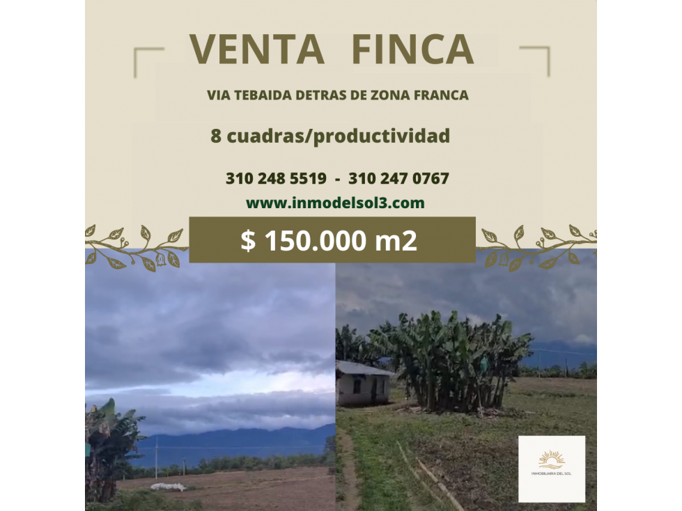 FINCA PARA LA VENTA VIA TEBAIDA, QUINDIO F003