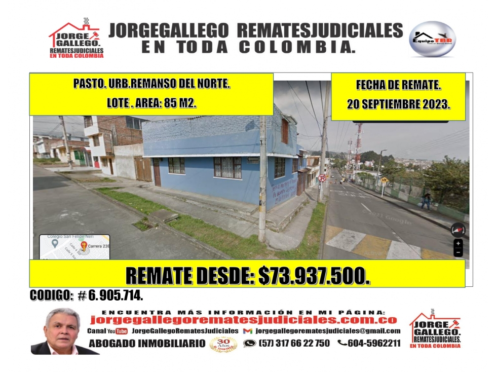 REMATE. PASTO URB.REMANSO DEL NORTE.