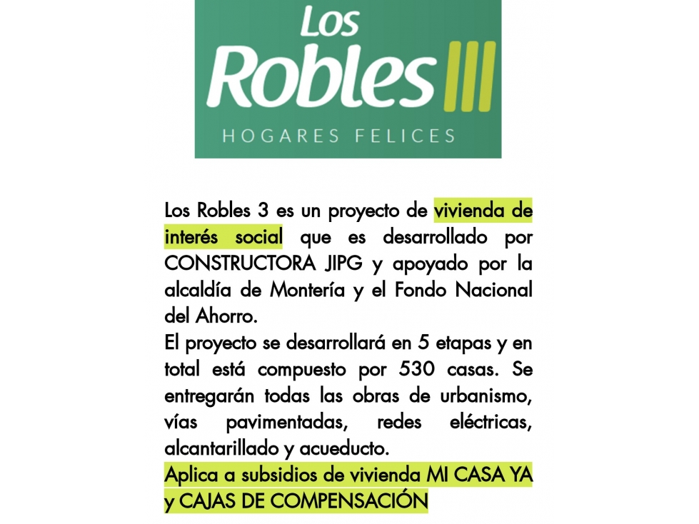 PROYECTO  LOS ROBLES